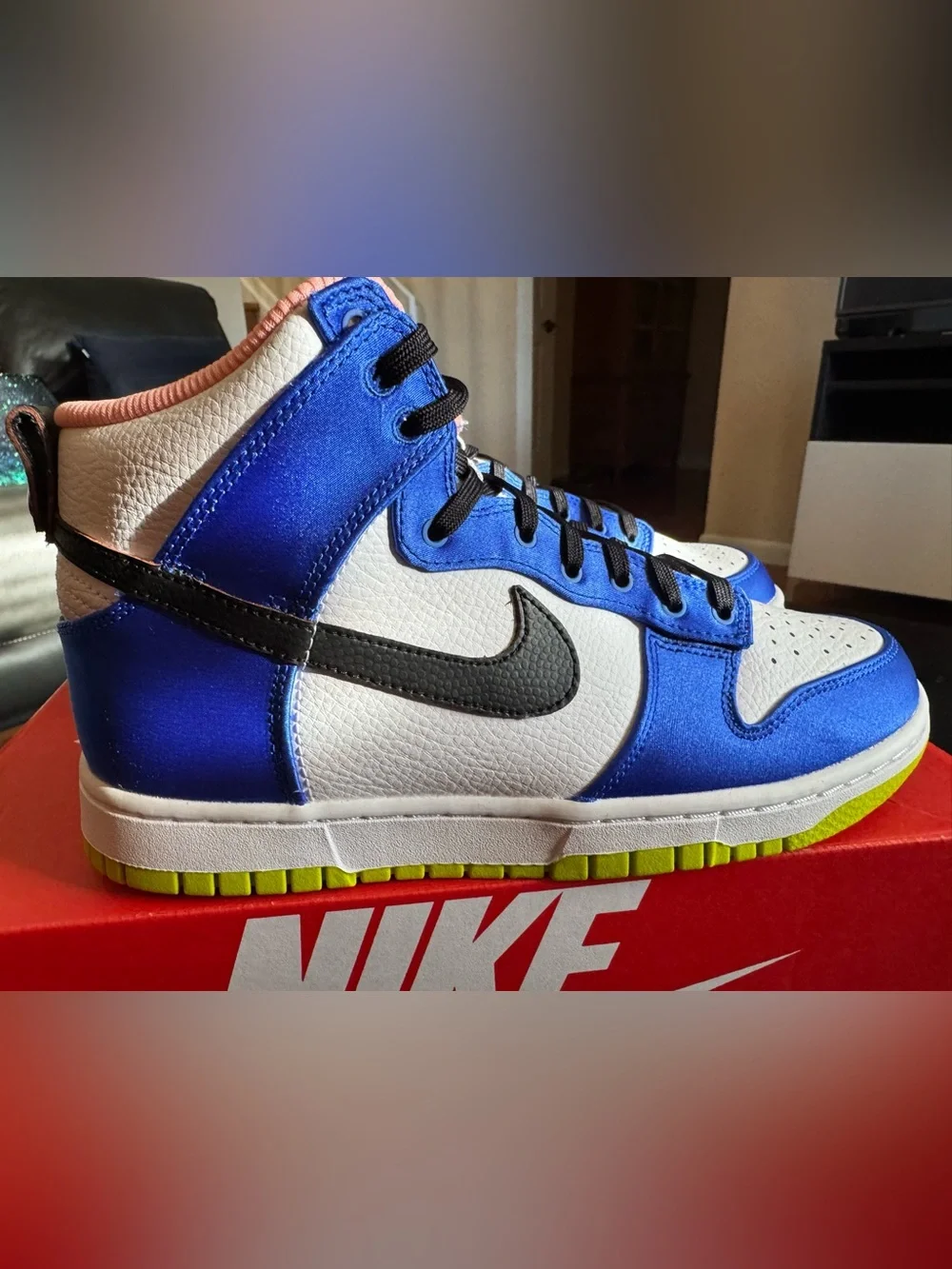 Nike Dunk High Blue Satin (Women’s) Size 7.5W, Brand New.
